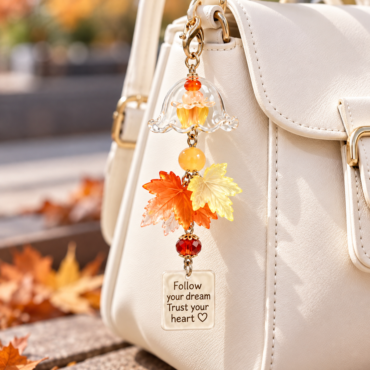 Autumn Maple Leaf Keychain