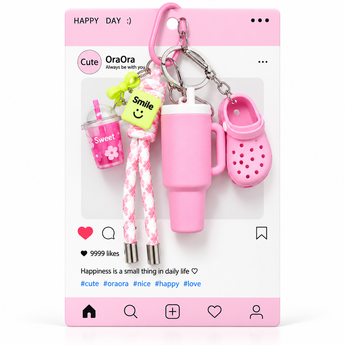 Sports Water Bottle and Holey Shoes Keychain