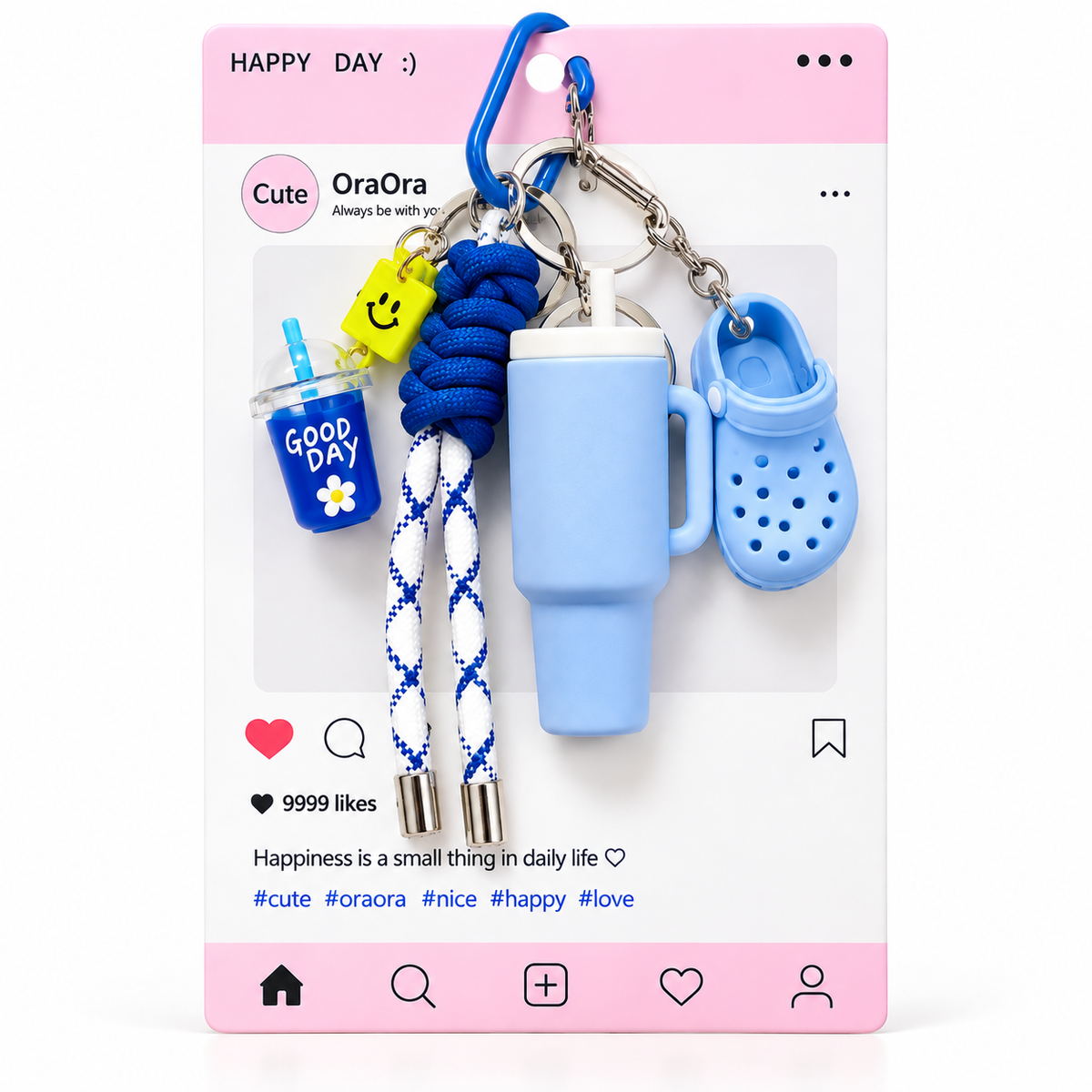 Sports Water Bottle and Holey Shoes Keychain