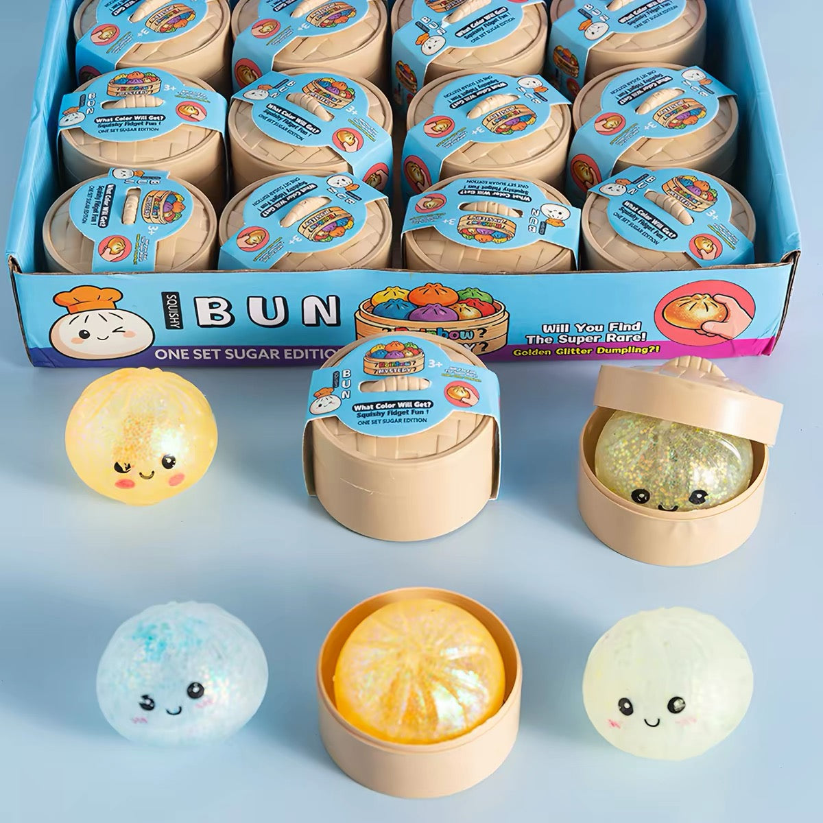 Cute Food Squishy Stress Relief Toy – Butter, Cheese cube, Cotton candy, Chocolate & Bun