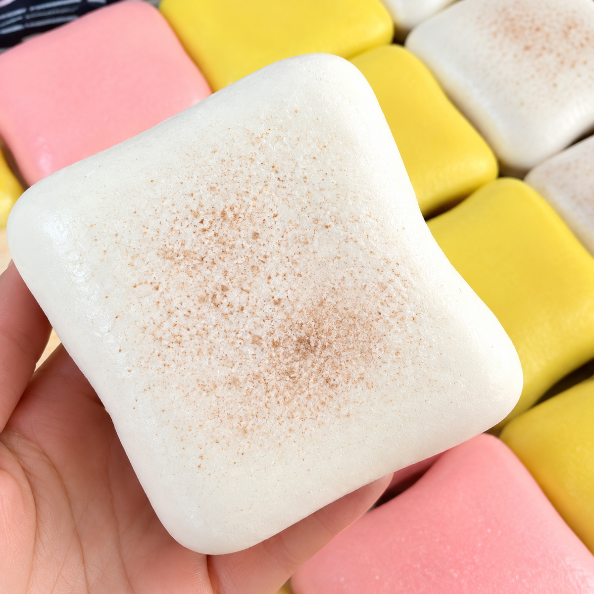Cute Food Squishy Stress Relief Toy – Butter, Cheese cube, Cotton candy, Chocolate & Bun